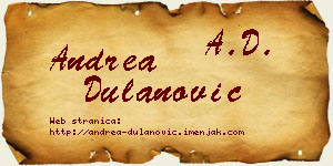 Andrea Dulanović vizit kartica